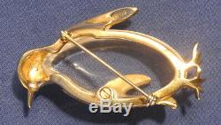 Vtg 1943 Trifari Sterling Pin Alfred Philippe Jelly Belly Penguin Brooch Patent