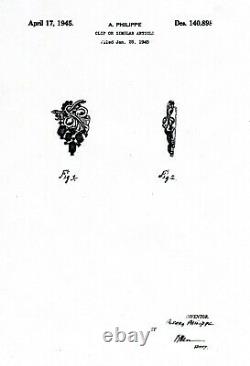 Vtg 1945 Trifari Sterling Pin Clip Alfred Philippe Grape Cluster Brooch Earrings