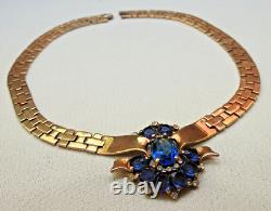 Vtg 1948 Rare Necklace Choker CROWN TRIFARI Pat 151535 Sign Alfred Philippe 344k
