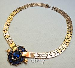Vtg 1948 Rare Necklace Choker CROWN TRIFARI Pat 151535 Sign Alfred Philippe 344k