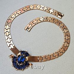 Vtg 1948 Rare Necklace Choker CROWN TRIFARI Pat 151535 Sign Alfred Philippe 344k