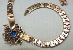 Vtg 1948 Rare Necklace Choker CROWN TRIFARI Pat 151535 Sign Alfred Philippe 344k