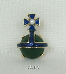 Vtg 1953 Signed Trifari Alfred Philippe Orb Collection Pin Blue Green Enamel