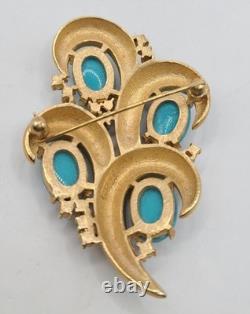 Vtg 1960's Crown Trifari L'Orient Alfred Philippe Enamel Pin Brooch Earring Set