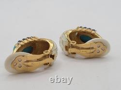 Vtg 1960's Crown Trifari L'Orient Alfred Philippe Enamel Pin Brooch Earring Set