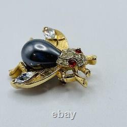 Vtg. 1960s Crown Trifari Fantasia Series Fly Alfred Philippe Gold Tone Brooch