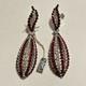 Vtg 60s Crown Trifari Red Rhinestone Drop Screwback Earrings Alfred Philippe Tag