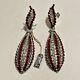 Vtg 60s Crown Trifari Red Rhinestone Drop Screwback Earrings Alfred Philippe Tag