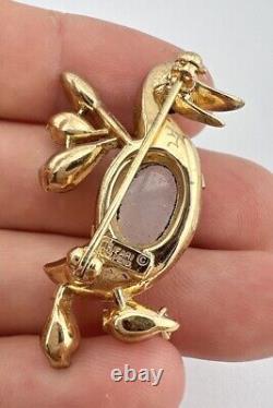 Vtg Alfred Philippe Crown Trifari Jelly Belly Duck Bird Brooch Pin