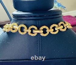Vtg Alfred Philippe Crown Trifari Runway Gold Nuggets Long Colar Choker Necklace