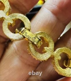Vtg Alfred Philippe Crown Trifari Runway Gold Nuggets Long Colar Choker Necklace