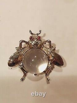 Vtg Alfred Philippe's Sterling Signed Trifari Jelly Belly Bug Pin