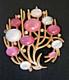Vtg CROWN TRIFARI ALFRED PHILIPPE UNDER THE SEA Pink Moonglow Jelly Belly Pin
