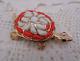 Vtg. CROWN TRIFARI Modern Mosaics Orange & White TURTLE BROOCH Alfred Philippe