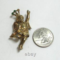 Vtg CROWN TRIFARI Right Facing Heavenly Twin Alfred Philippe Gold Tone Pin AS IS