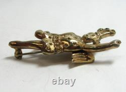 Vtg CROWN TRIFARI Right Facing Heavenly Twin Alfred Philippe Gold Tone Pin AS IS