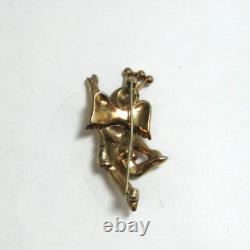 Vtg CROWN TRIFARI Right Facing Heavenly Twin Alfred Philippe Gold Tone Pin AS IS