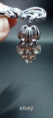 Vtg. Crown TRIFARI Alfred Philippe GRAPE CLUSTER WATERFALL Brooch Silvertone