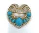 Vtg Crown TRIFARI Alfred Philippe Jewels of India Heart Moghul Brooch Signed