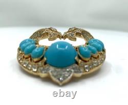 Vtg Crown TRIFARI Alfred Philippe Jewels of India Heart Moghul Brooch Signed