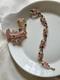 Vtg Crown TRIFARI Alfred Philippe Pink Rhinestone Blue Enamel Brooch Bracelet