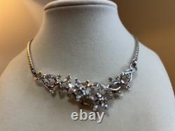 Vtg Crown Trifari 1952 Alfred Philippe Twinkle Star Rhinestone Necklace Rhodium