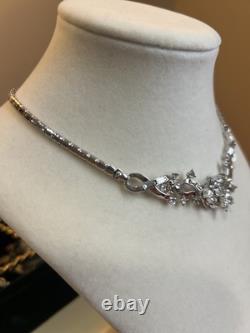 Vtg Crown Trifari 1952 Alfred Philippe Twinkle Star Rhinestone Necklace Rhodium