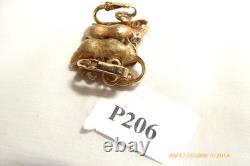 Vtg Crown Trifari A. Philippe Gold & Pearl Pea Pod Brooch Pin & Earrings Set