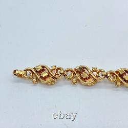 Vtg Crown Trifari Alfred Philippe Bracelet Gold Tone Citrine Yellow Rhinestone