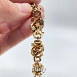Vtg Crown Trifari Alfred Philippe Bracelet Gold Tone Citrine Yellow Rhinestone