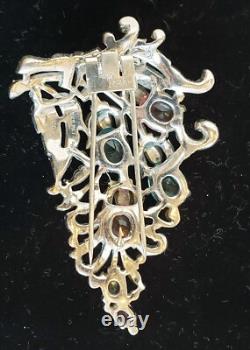 Vtg Crown Trifari Alfred Philippe FRUIT SALAD Rhodium Fur Clip Pin Signed