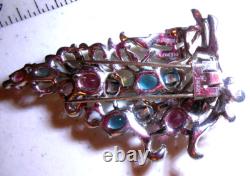 Vtg Crown Trifari Alfred Philippe FRUIT SALAD Rhodium Fur Clip Pin Signed