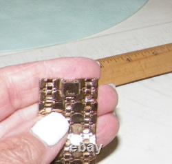 Vtg Crown Trifari Alfred Philippe Goldtone Honeycomb Bracelet