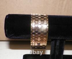 Vtg Crown Trifari Alfred Philippe Goldtone Honeycomb Bracelet