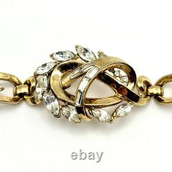Vtg Crown Trifari Alfred Philippe Panel Bracelet Brooch Demi Set Rhinestones