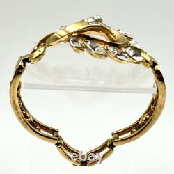Vtg Crown Trifari Alfred Philippe Panel Bracelet Brooch Demi Set Rhinestones