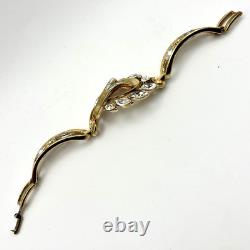 Vtg Crown Trifari Alfred Philippe Panel Bracelet Brooch Demi Set Rhinestones