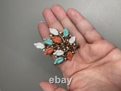 Vtg Crown Trifari Alfred Philippe Rare Fruit Salad Clip On Earrings And Brooch