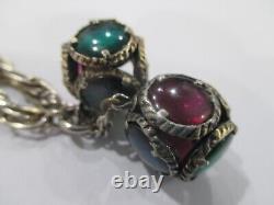 Vtg Crown Trifari Alfred Philippe Renaissance Gripoix Charm Bracelet Very Rare