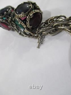 Vtg Crown Trifari Alfred Philippe Renaissance Gripoix Charm Bracelet Very Rare