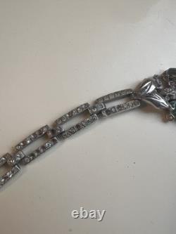 Vtg Crown Trifari Alfred Philippe Rue de la Paix Enamel Pansy Bracelet As Is