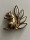 Vtg Crown Trifari Alfred Philippe Squirrel Brooch Gold Plate White Gripoix Glass
