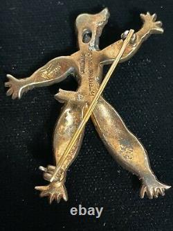 Vtg. Crown Trifari Alfred Philippe Sterling Boy Rag Doll Rintintin Pin Brooch