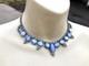 Vtg Crown Trifari Alfred Philippe Translucent Blue Moonstone Glass Necklace Sign