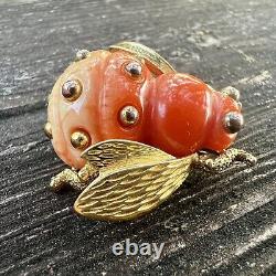 Vtg Crown Trifari Lucite Bug Bee Brooch Gradient Body Alfred Philippe RARE