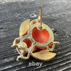 Vtg Crown Trifari Lucite Bug Bee Brooch Gradient Body Alfred Philippe RARE