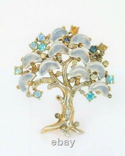 Vtg Designer Signed Trifari Alfred Philippe Clair De Lune Tree Of Life Brooch