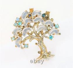 Vtg Designer Signed Trifari Alfred Philippe Clair De Lune Tree Of Life Brooch