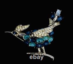 Vtg High End Rare Crown Trifari Alfred Philippe Bird Rhinestone Brooch Jewelry