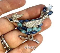 Vtg High End Rare Crown Trifari Alfred Philippe Bird Rhinestone Brooch Jewelry